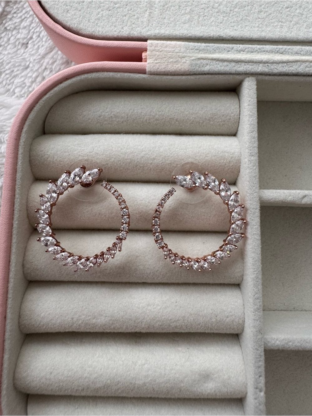 Rose Gold Plated Crystal Hoop Earrings